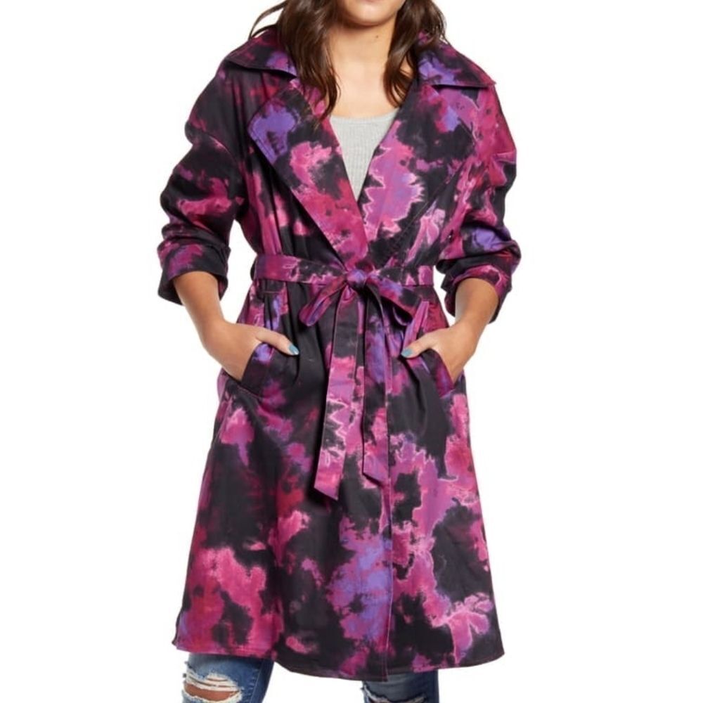 Tinsel Tie Dye Trench Coat
